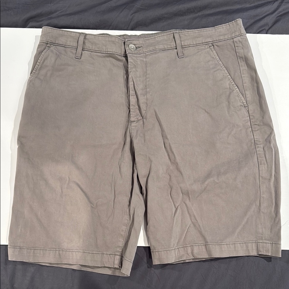Ag Adriano Goldschmied Tan Flat Front Shorts Size 38R
